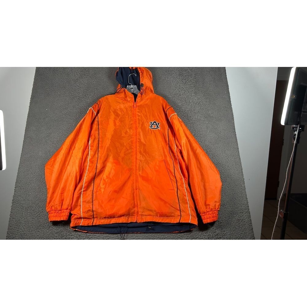 Auburn Tigers NCAA Orange Windbreaker Jacket Full Zip Athletic Sports Reversible